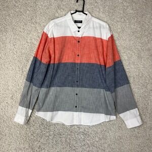 Express Button Down Shirt Mens XL Colorblock Spring Collared Casual Preppy